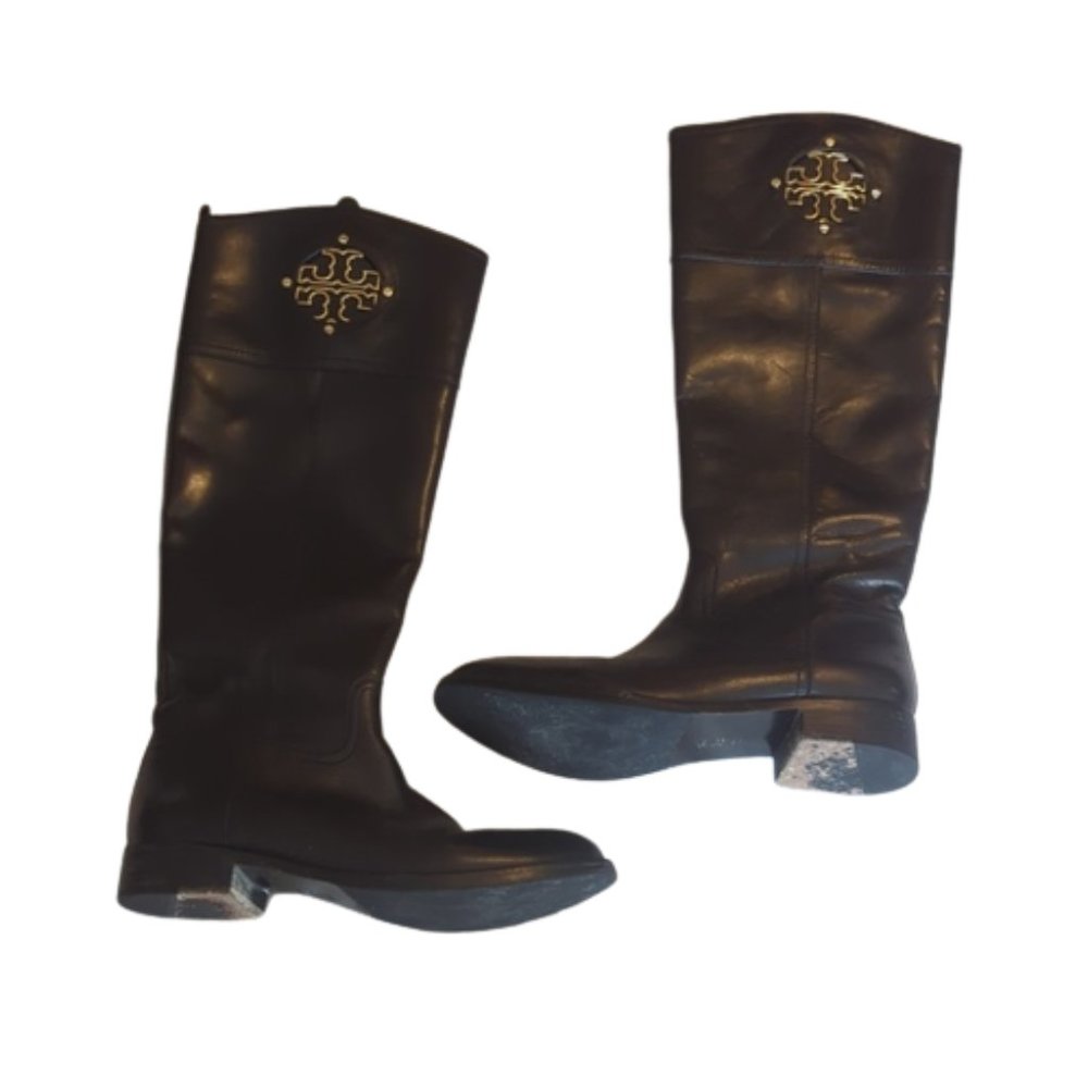 Tory Burch Luxe Leather Heeled Riding Boots l Size 7.5
